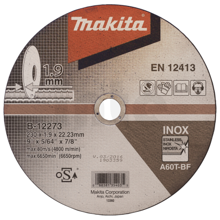 Makita - kotouč řezný nerez 230x1.9x22.23mm = new E-13764 B-12273