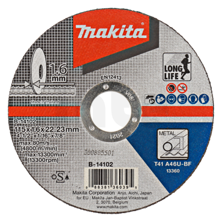 Makita - kotouč řezný ocel 115x1.6x22.23mm B-14102