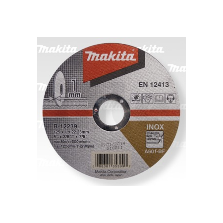 Makita - řezný kotouč 125x1x22 nerez=oldP-53023=newE-03040 B-12239