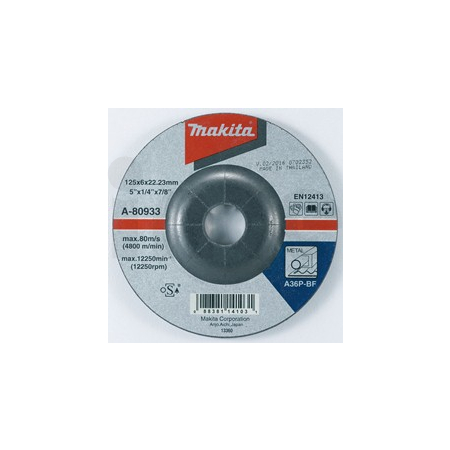 Makita - kotouč brusný ocel 125x6x22.23mm = old P-05848 A-80933