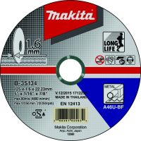 Makita - kotouč řezný ocel 125x1.6x22.23mm B-35134