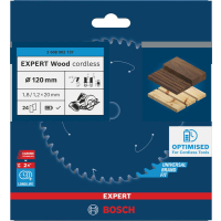BOSCH Pilový kotouč EXPERT Wood cordless, 120 × 1,8/1,2 × 20 mm, T24 2608902137