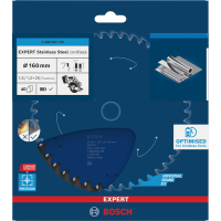 BOSCH Pilový kotouč EXPERT Stainless Steel cordless, 160 × 1,6/1,3 × 20 mm, T40 2608902135