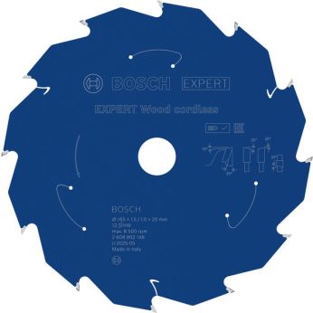 BOSCH Pilový kotouč EXPERT Wood cordless, 165 × 1,5/1 × 20 mm, T12 2608902148
