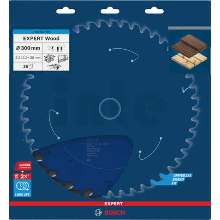 BOSCH Pilový kotouč EXPERT Wood, 300 × 3,2/2,2 × 30 mm, T26 2608902180