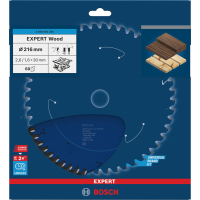 BOSCH Pilový kotouč EXPERT Wood, 216 × 2,6/1,6 × 30 mm, T60 2608902208