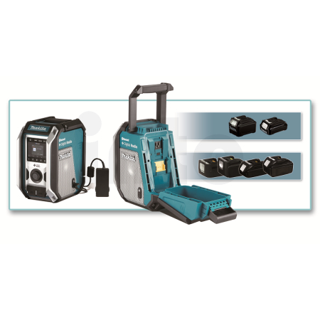 MAKITA Aku rádio DAB, Bluetooth, USB Li-ion CXT 10,8/12V,LXT14,4/18V Z DMR115