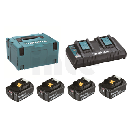 Makita - sada Li-ion LXT 18V 4ksBL1860B+1ksDvojnabíječkaDC18RD+1ksMakpac 198091-4