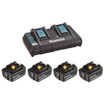 Makita - sada Li-ion LXT 18V 4ksBL1860B+1ksDvojnabíječkaDC18RD, balení karton STOP 199485-6