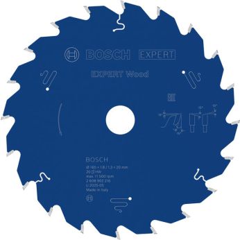 BOSCH Pilový kotouč EXPERT Wood, 165 × 1,8/1,3 × 20 mm, T20 2608902216