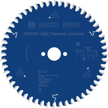BOSCH Pilový kotouč EXPERT High Pressure Laminate, 160 × 1,8/1,2 × 20 mm, T52 2608902221