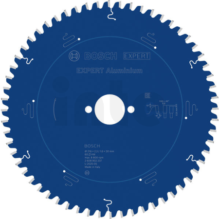 BOSCH Pilový kotouč EXPERT Aluminium pro okružní pilu, 216 × 2,3/1,6 × 30 mm, T60 2608902237