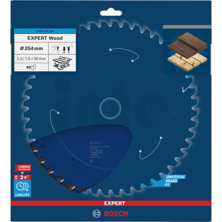 BOSCH Pilový kotouč EXPERT Wood, 254 × 2,4/1,6 × 30 mm, T40 2608902238