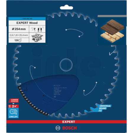 BOSCH Pilový kotouč EXPERT Wood, 254 × 2,6/1,8 × 25,4 mm, T120 2608902244