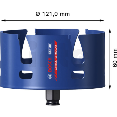 BOSCH Děrovka EXPERT Construction Material Power Change Plus, 121 × 60 mm 2608901945