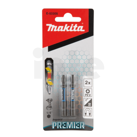 Makita - torzní  bit řady Impact Premier (E-form),PZ2-50mm,2ks E-03305