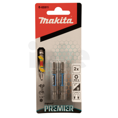 Makita - torzní  bit řady Impact Premier (E-form),PZ3-50mm,2ks E-03311