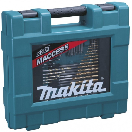 Makita - sada bitů a vrtáků 200 ks v plastovém kufru D-37194