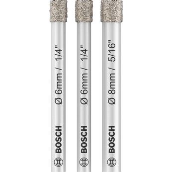 BOSCH Sada diamantových spirálových vrtáků Expert for Ceramic (6/6/8) 2607011626