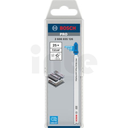 BOSCH Pilový plátek pro přímočaré pily PRO Metal Pipes and Profiles T321AF 132 mm, 25 ks 2608655126