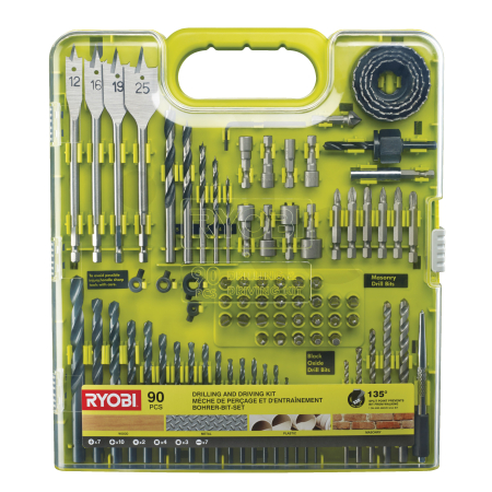 RYOBI RAKDD90 90ks sada vrtacích a šroubovacích bitů 5132004665