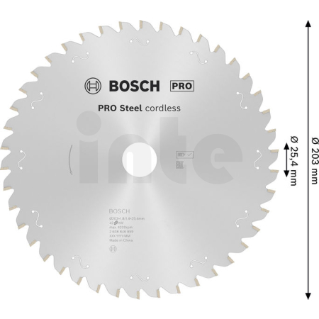 BOSCH Pilový kotouč PRO Steel cordless, 203 × 1,8 × 25,4 mm 2608846859