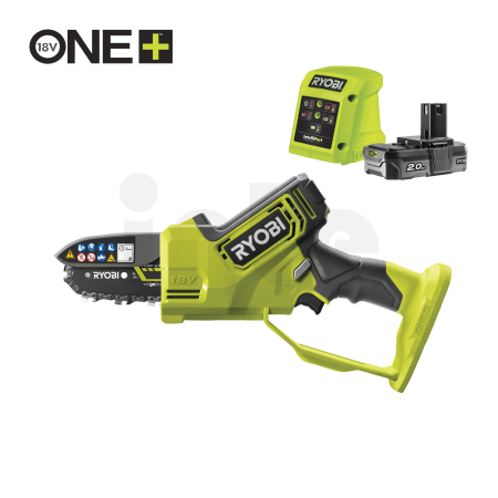 RYOBI RY18PSX10A 18V Bezuhlíková akumulátorová jednoruční pila, délka lišty 10cm (1x 2.0Ah) 5133005434