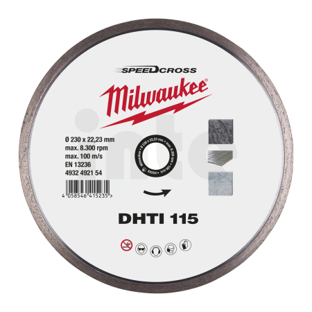 MILWAUKEE Diamantový kotouč celoobvodový DHTI 115 mm 4932492154