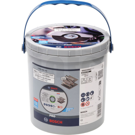 BOSCH Řezací kotouč PRO Stainless Steel and Metal, 125 × 1 × 22,23 mm, rovný, 100 ks 2608626113