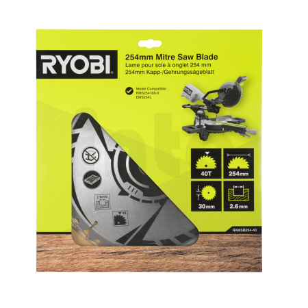 RYOBI RAMSB254-40 254mm řezný kotouč do pokosové pily (40 zubů) 5132005944