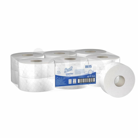 KIMBERLY-CLARK SCOTT Toaletní papír Mini Jumbo, bílá, návin 200m, 500 útž., prům.20cm 12ks 8615