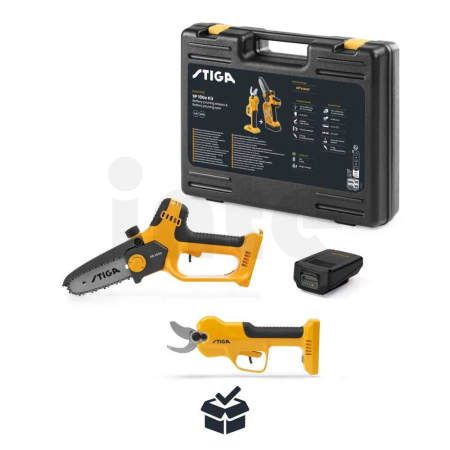 STIGA Sada - Akumulátorové nůžky a pila na prořezávání SP 100e Kit 257122001/ST1