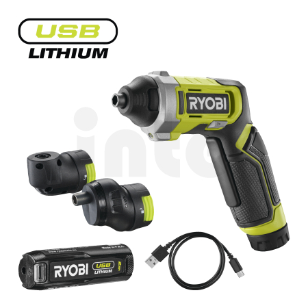 RYOBI RSD4-120TA2 4V Akumulátorový šroubovák se dvěma nástavci USB Lithium (1 x 2,0Ah) 5133006211