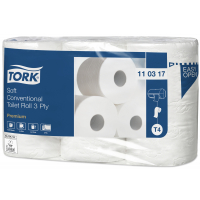 TORK Soft toaletní papír v konvenční roli Premium – 3vrstvý - 1 bal. x 6 rolí x248 útržků