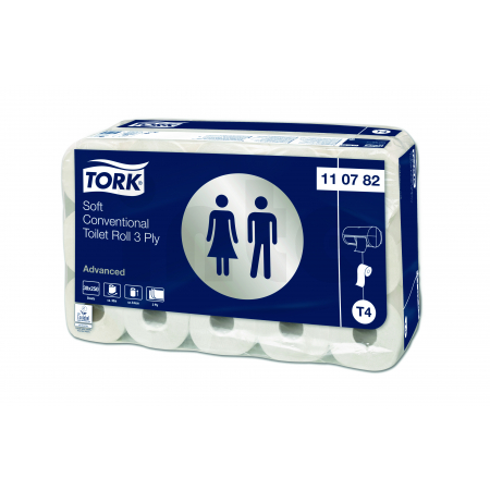 TORK toaletní papír konvenční role Advanced, T4 – 3vrstvý - 7 500 útržků 110782