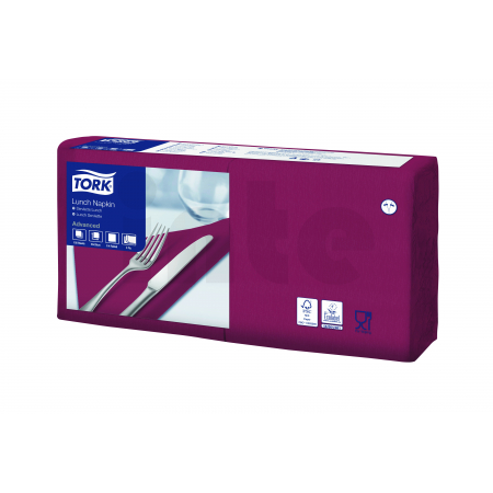 TORK jemný bordeaux ubrousek – oběd 1 500 ks 477411