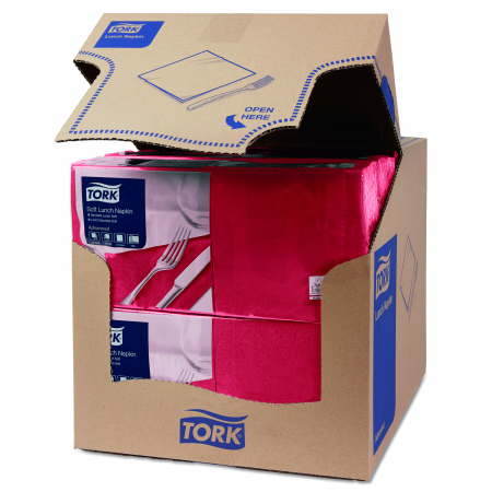 TORK jemný bordeaux ubrousek – oběd 1 500 ks 477411