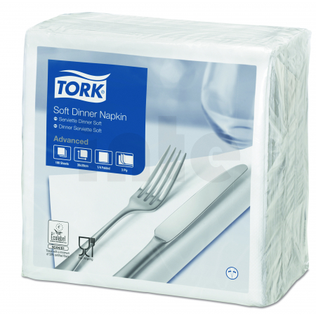 TORK jemný bílý ubrousek – večeře 1 200 ks 477577