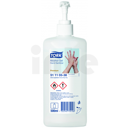 TORK Alcohol gelový dezinfekční prostředek na ruce 500 ml (biocid), 12 ks 511103