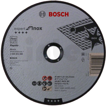 BOSCH Řezný kotouč rovný Expert for Inox - Rapido 180 mm 2608603406