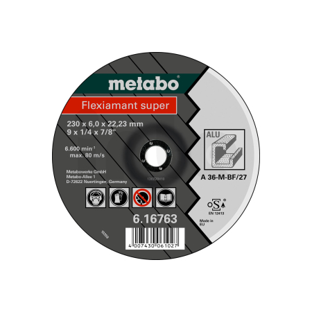 METABO Flexiamant super 230x6,0x22,23 hliník, hrubovací kotouč, zahnuté provedení 616763000