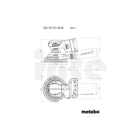 METABO SXA 18 LTX 150 BL Akumulátorová excentrická bruska 600411840