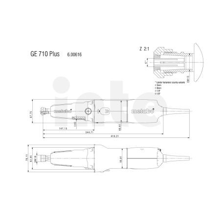 METABO GE 710 Plus přímá bruska 600616000