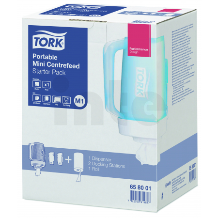 TORK Mini přenosný zásobník na role se středovým odvíjením, M1 – startovací balíček 658001