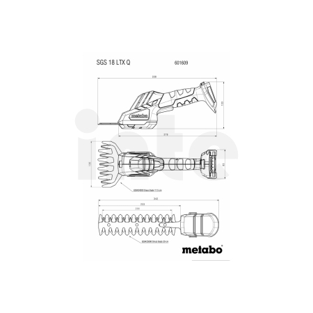 METABO SGS 18 LTX Q Akumulátorové nůžky na keře a na trávu 601609840