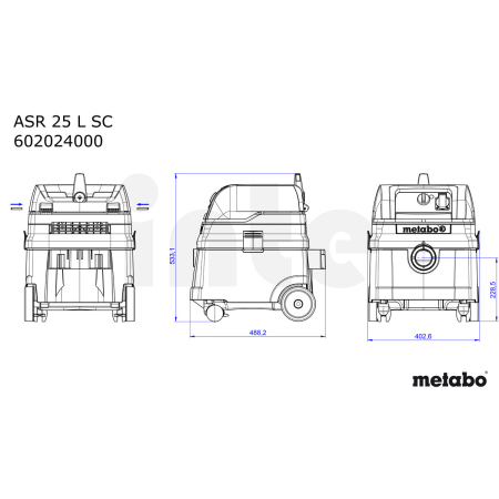 METABO ASR 25 L SC mnohoúčelový vysavač 602024000