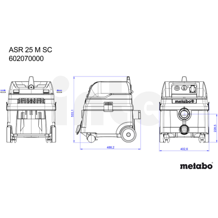 METABO ASR 25 M SC mnohoúčelový vysavač 602070000