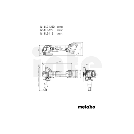 METABO W 18 L 9-125 akumulátorová úhlová bruska 602247840