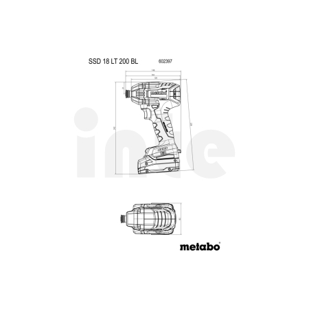METABO SSD 18 LT 200 BL akumulátorový rázový utahovák 602397840