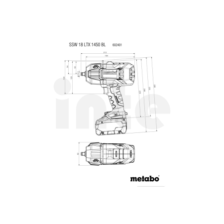 METABO SSW 18 LTX 1450 BL akumulátorový rázový utahovák 602401660